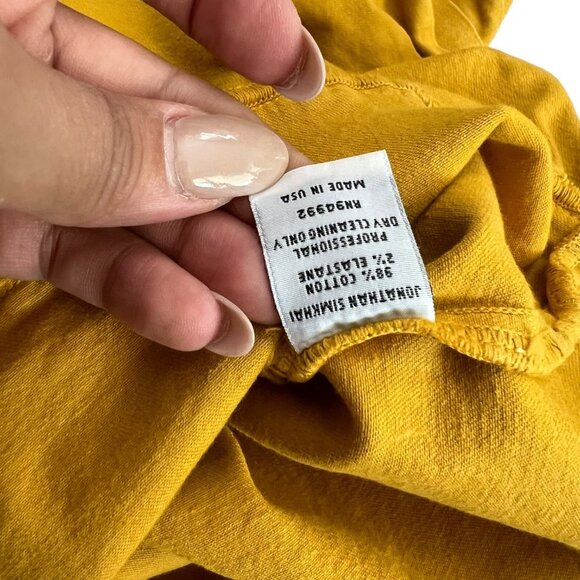 Jonathan Simkhai One Shoulder Denim Ruffle Mini Dress 10 Yellow Asymmetric‎ - Picture 9 of 16